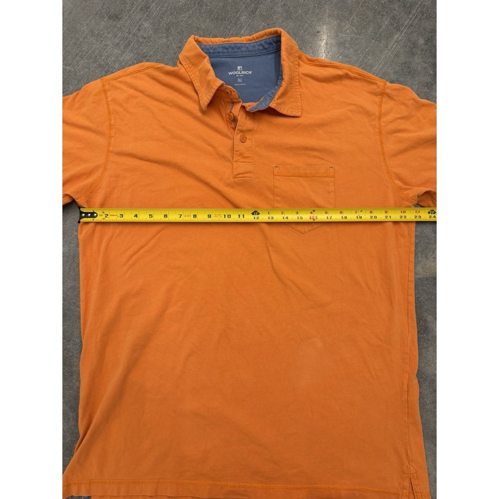 Woolrich Men's Orange Polo‎ Shirt XL 100% Cotton Short Sleeve With Pocket - Picture 5 of 8